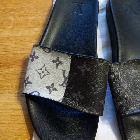 AUTHENTIC Louis Vuitton Waterfront Split Monogram Men's Slides Mule Sandals - Picture 2 of 9